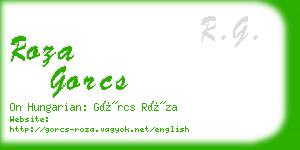 roza gorcs business card